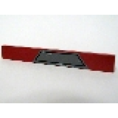 dark red tile 1 x 8 with dark bluish gray trapezoid with black outline pattern model left side sticker - sets 7256 7283