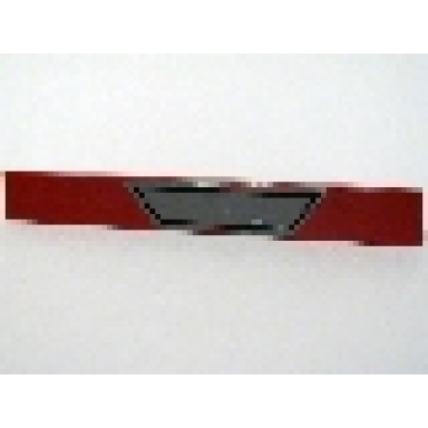 dark red tile 1 x 8 with dark bluish gray trapezoid with black outline pattern model right side sticker - sets 7256 7283