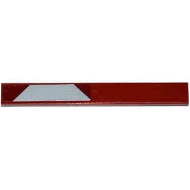 dark red tile 1 x 8 with light bluish gray trapezoid pattern model right side sticker - set 75135
