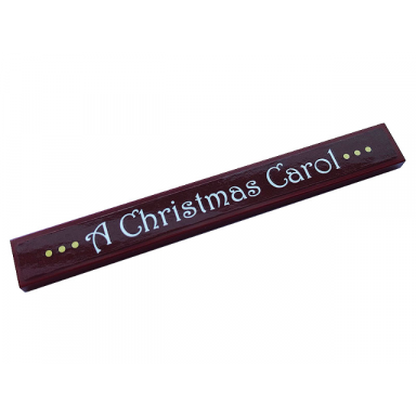 dark red tile 1 x 8 with gold dots and white a christmas carol pattern sticker - set 40410