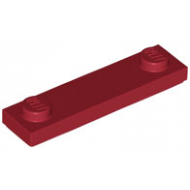 dark red plate modified 1 x 4 with 2 studs with groove