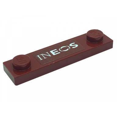 plate modified 1 x 4 with 2 studs with groove with white ineos pattern sticker - set 76909