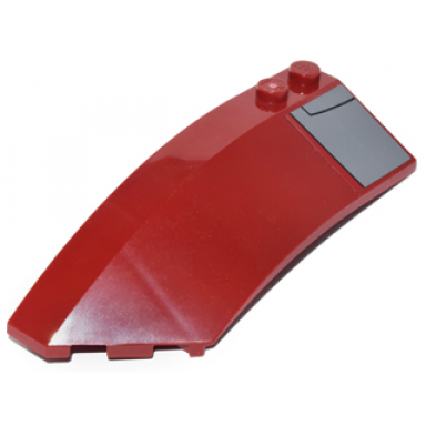 dark red wedge 8 x 3 x 2 open left with dark bluish gray panel pattern sticker - set 8097