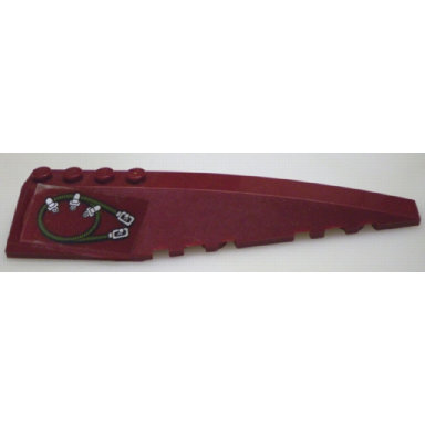 dark red wedge 12 x 3 right with cable pattern sticker - set 7476