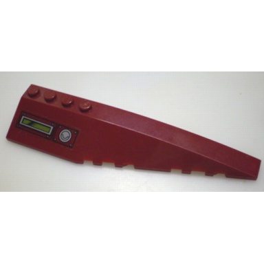 dark red wedge 12 x 3 right with lime panel and filler cap pattern sticker - set 7476