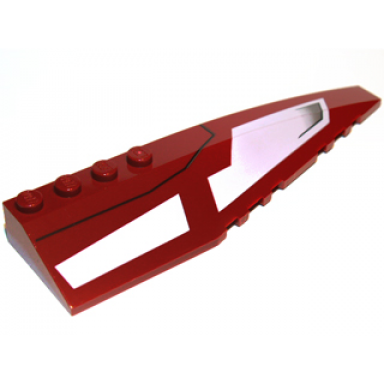 dark red wedge 12 x 3 right with sw republic striker-class starfighter white panels and black line pattern
