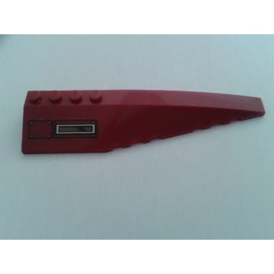 dark red wedge 12 x 3 right with lime panel and solid latch pattern sticker - set 7297