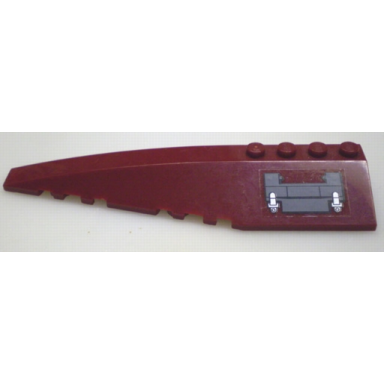 dark red wedge 12 x 3 left with dark gray hinge panel with latches pattern sticker - set 7476