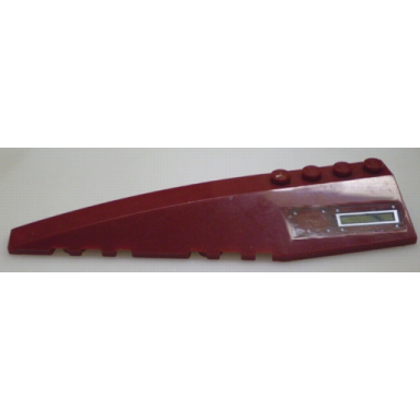 dark red wedge 12 x 3 left with lime panel and solid latch pattern sticker - set 7476