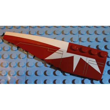 dark red wedge 12 x 3 left with sw white stripe and starburst pattern
