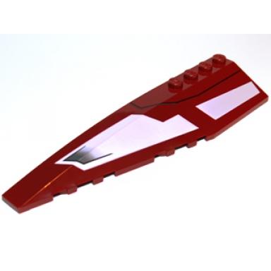 dark red wedge 12 x 3 left with sw republic striker-class starfighter white panels and black line pattern