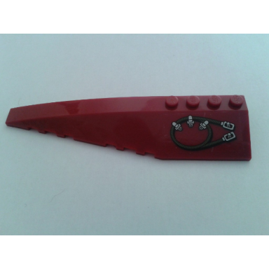 dark red wedge 12 x 3 left with cable pattern sticker - set 7297