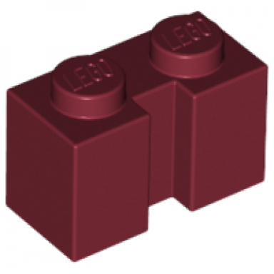 dark red brick modified 1 x 2 with channel