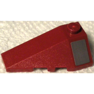 dark red wedge 4 x 2 triple left with dark bluish gray rectangle pattern sticker - set 75312