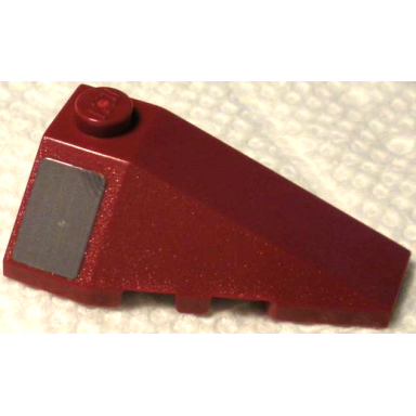dark red wedge 4 x 2 triple right with dark bluish gray rectangle pattern sticker - set 75312