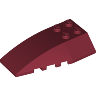 dark red wedge 6 x 4 triple curved