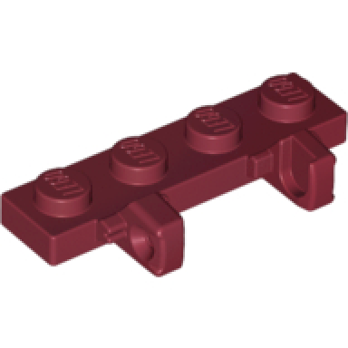 dark red hinge plate 1 x 4 locking dual 1 finger on side