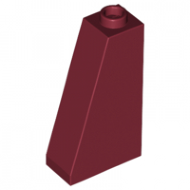dark red slope 75 2 x 1 x 3 - hollow stud