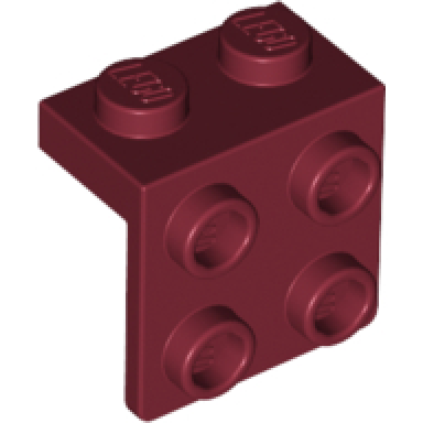 dark red bracket 1 x 2 - 2 x 2