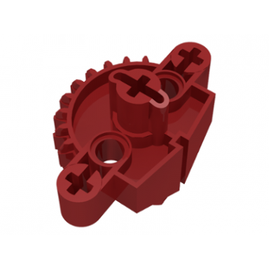 dark red bionicle matoran torso gear 9 tooth with 3 axle holes and 2 pin holes