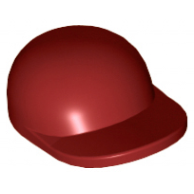 dark red minifigure headgear cap - short curved bill