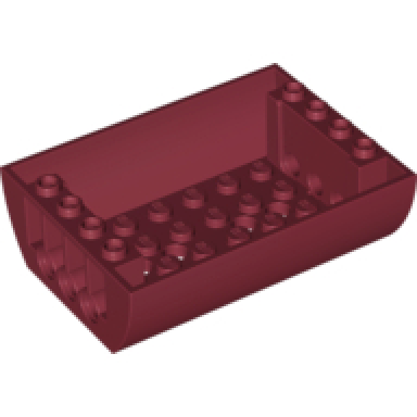 dark red slope curved 6 x 8 x 2 inverted double