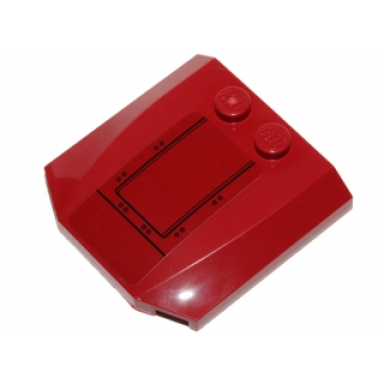 dark red wedge 4 x 4 x 2 3 triple curved with vehicle plate and rivets pattern sticker - set 75099