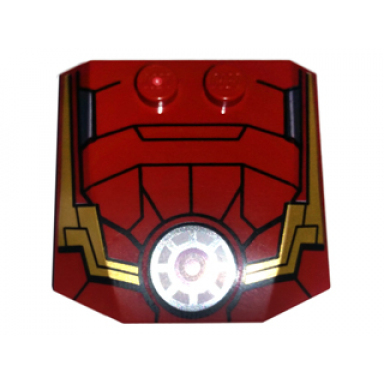 dark red wedge 4 x 4 x 2 3 triple curved with iron man armor and round arc reactor pattern