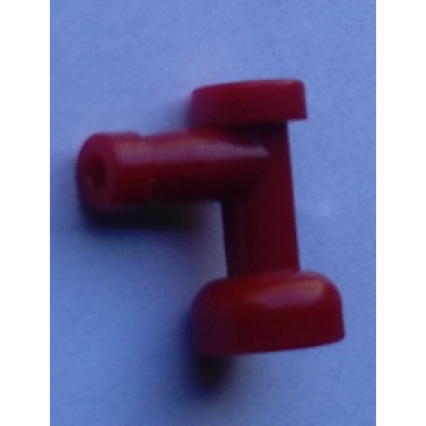 dark red tap 1 x 1 with hole in nozzle end