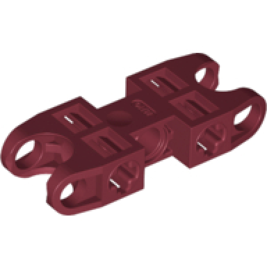 dark red technic axle and pin connector 2 x 5 with 2 ball joint sockets open sides