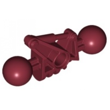 dark red bionicle toa metru arm lower section with 2 ball joint
