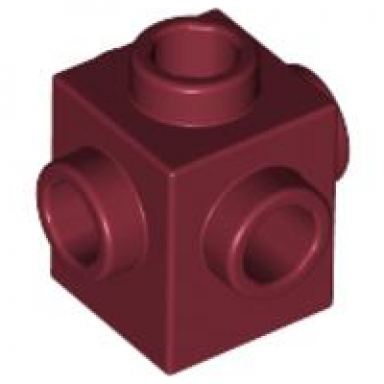 dark red brick modified 1 x 1 with studs on 4 sides