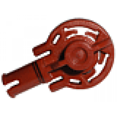 dark red technic rotation joint ball loop with 2 perpendicular pins with friction