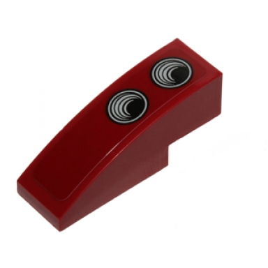 dark red slope curved 3 x 1 with black circles pattern model left side sticker - set 75099