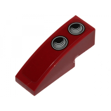 dark red slope curved 3 x 1 with black circles pattern model right side sticker - set 75099