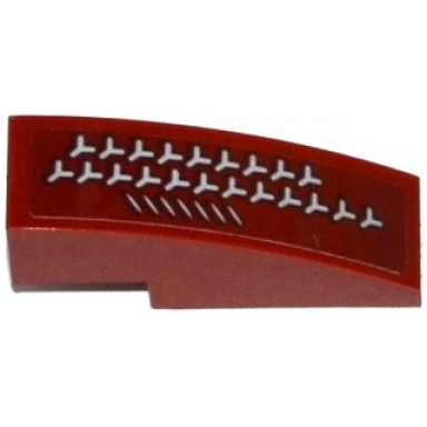 dark red slope curved 3 x 1 with light bluish gray y-shaped pattern model left side sticker - set 75135