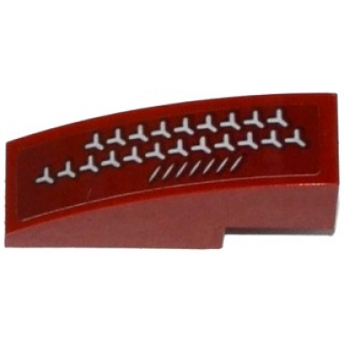 dark red slope curved 3 x 1 with light bluish gray y-shaped pattern model right side sticker - set 75135