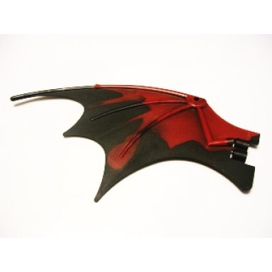 dark red dragon wing 19 x 11 with marbled black trailing edge pattern