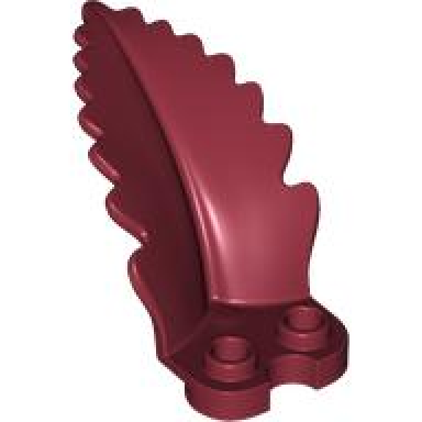 dark red plant plate round 1 x 2 with curved upright leaf
