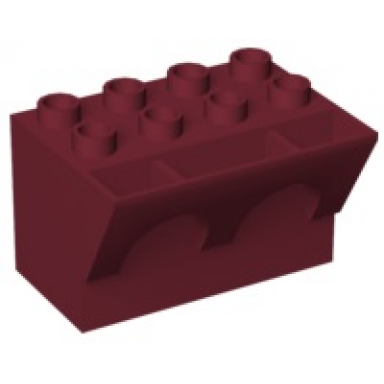 dark red duplo brick 3 x 4 x 2 with arched parapet