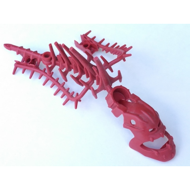 dark red bionicle piraka spine with mask and arm covers hakann - flexible rubber