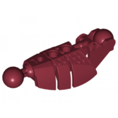 dark red bionicle piraka leg lower section with 2 ball joint