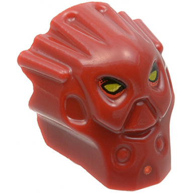 dark red minifigure head modified bionicle inika toa jaller pattern