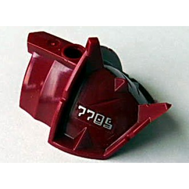 dark red large figure armor shoulder - spiky knights kingdom ii exo-force with silver 7705 pattern model left side sticker - set 7705