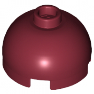 dark red brick round 2 x 2 dome top