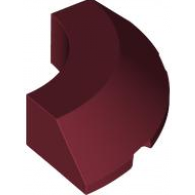 dark red brick round corner 4 x 4 with slope 45 edge without studs