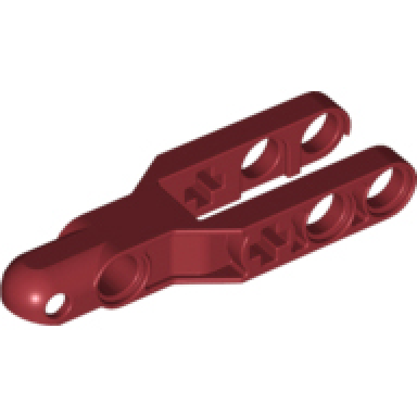 dark red technic steering arm 6 x 2 with tow ball socket rounded chamfered