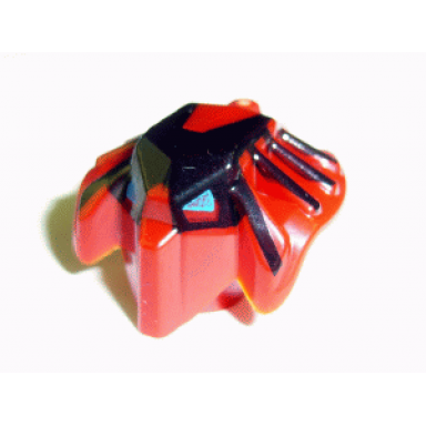 dark red minifigure head modified bionicle toa mahri hewki jaller with blue eyes pattern jaller