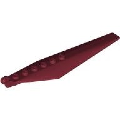 dark red hinge plate 3 x 12 with angled side extensions and tapered ends