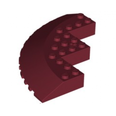 dark red brick round corner 10 x 10 with slope 33 edge axle hole facet cutout